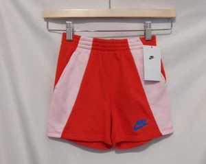 NIKE Swoosh Shorts Girls 6X 6-7 Years Picante Red Pink - Picture 1 of 9
