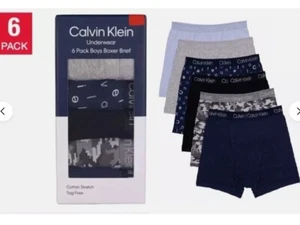 NIB Boys Calvin Klein Pack 6 Cotton Stretch Boxer shorts X-Large age 16-18 - Picture 1 of 5