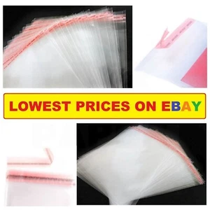 Clear Cellophane Bags Self Seal Display Bags for Cards Photos Cookie Gift Sweets - Picture 1 of 24