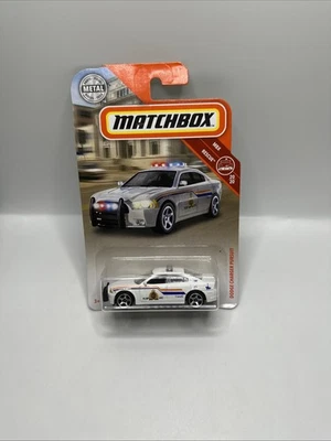2018 MATCHBOX DODGE CHARGER PURSUIT RCMP GRC CANADA WHITE DIECAST POLICE CAR - Image 1 of 4