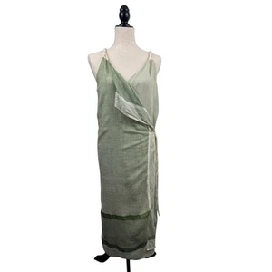 Hannoh Wessel Two-Piece Silk Wrap Dress One Size Grecian Green - Picture 1 of 9