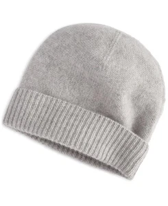 Charter Club Women's Gray Heather 100% Cashmere Cuffed Beanie OS - Picture 1 of 1