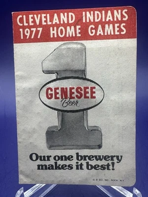 1977 CLEVELAND INDIANS Genesee Pocket Schedule - EX - Image 1 of 3
