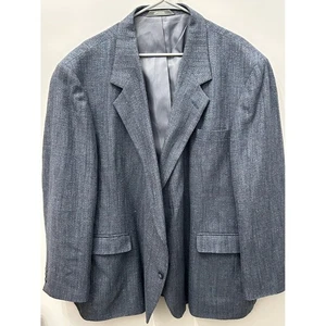 Blazer Haggar Imperial Azul Para Hombre Calce Caballero Texturizado Tejido Hecho en EE. UU. 52R - Imagen 1 de 6