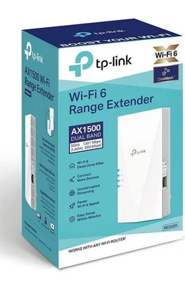TP-Link AX1500 WiFi Extender RE500X, Internet Booster, Dual Band, WiFi 6 - Image 1 of 4