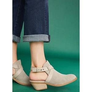 Splendid Womens Dasha Open Bootie 9 Gray Suede Leather Ankle Strap Block Heels - Picture 1 of 10