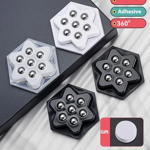 Adhesive Mini Caster Wheels Furniture Swivel Pulley 360° Universal Balls Silent - Picture 1 of 15
