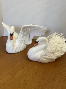LENOX 1989 Grande coppia di cigni Maestosi e Graziosi fine porcellana bisque con scatole - Foto 1 di 16