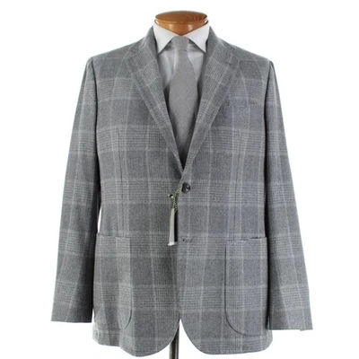 Abrigo deportivo Sartorio Kiton nuevo con etiquetas lana/cachemira talla 56R (46R EE. UU.) en gris a cuadros Foto 1 de 4