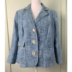 Roberto Quaglia Damen Tweed Blazer Blau Größe 46 - Bild 1 von 13