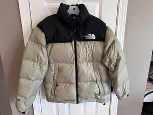 THE NORTH FACE Men's "Nuptse" Tan/Black Down Puffer Jacket Size S - Picture 1 of 3