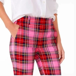 J. Pantaloni Crew Slim Crop Cameron Lana Rosa Stewart Tartan Plaid Taglia 6T ALTI - Foto 1 di 15