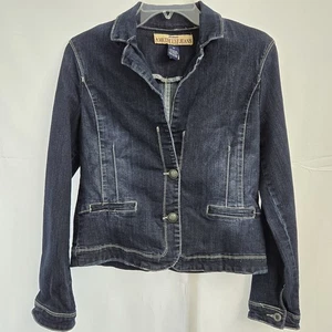 Chaqueta de Jean Amatista Talla M Ajustada Denim Azul Jean Elastizada Botones Envejecidos - Imagen 1 de 10