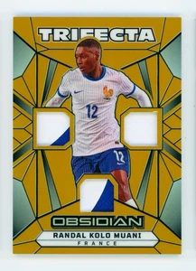 2024-25 Randal Kolo Muani Panini Obsidian Gold Flood France Patch Card 2/10 - Picture 1 of 3