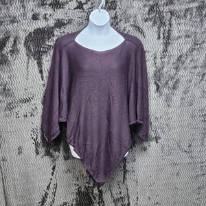 Lululemon Mantra Sweater Womens OSFM Purple Cashmere Blend Poncho Shawl Modest - Picture 1 of 10
