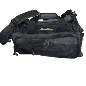 Eddie Bauer Black Carry On Duffle Bag Shoulder Strap Double Handle 100% Nylon - Picture 1 of 9