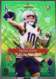 Drake Maye/3 2024 Wild Card Draw 5 Card Draw Rookie RC Green Cross Hatch Patriots SP - Imagen 1 de 2