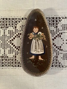 Vintage Hugo Kohler Swiss Folk Art Hand Painted Bowl Plate Lady Girl - Picture 1 of 5