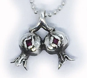 Colgante de plata esterlina dos granadas - Imagen 1 de 3