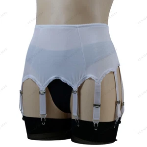 Luxallacki High Waist 10 Straps Garter Belt for Thigh Highs Girdle Metal Clips - Picture 1 of 34