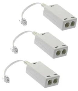 3x ADSL ADSL2+DSL Modem Splitter Telephone Phone Fax In Line Filter Network RJ11 - Picture 1 of 1