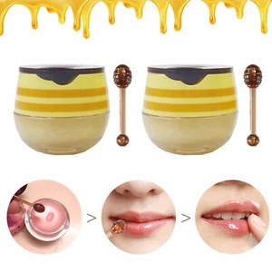 2 Stück Bienenbalsam Lippen Honigtopf für trockene rissige Lippen Peelings Peeling Feuchtigkeitscreme - Bild 1 von 6