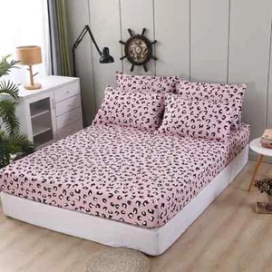 Copriletto stampato 1 pz con lenzuola fantasia leopardata rosa (escluse federe) - Foto 1 di 4