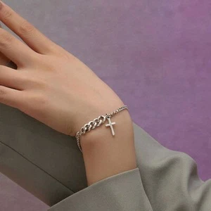 For Men Cross Hip Hop Bangles Women Bracelets Hands Jewelry Korean Wrist Bands - Picture 1 of 8