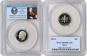 1992 S  Silver Roosevelt Dime 10C PCGS PR70DCAM - Picture 1 of 1