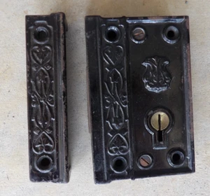 Cerradura de mortaja victoriana interior antigua sin marca herrajes de puerta solo perno muerto - Imagen 1 de 9