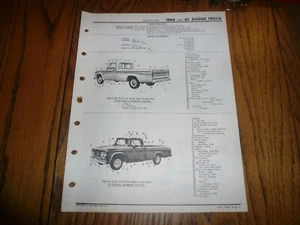 1961 - 1968 Dodge Truck Motors Crash Book Pages Parts Exploded View - Vintage - Bild 1 von 6