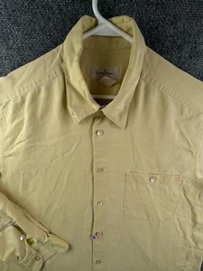 Ermenegildo Zegna Lyocell Cotton Long Sleeve Yellow Button Up Shirt Men Large - Picture 1 of 15