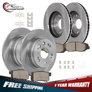 Front Rear Disc Brake Rotors & Ceramic Brake Pads For 02-04 Honda CR-V 2.4L New - Picture 1 of 16