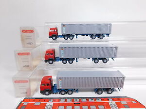 DI318-0, 5 #3x wiking H0 1:87 24 523 Container Lorry Iveco Alianca Mint P + Box