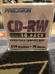 Precision CD-RW 10er Pack Neu 650 MB 74 Minuten in Schutzhülle - Bild 1 von 5