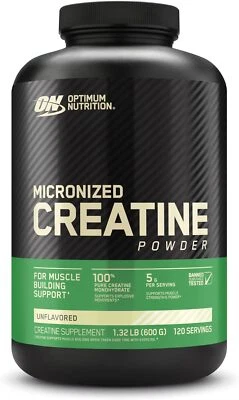 Creatina micronizada en polvo Optimum Nutrition, sin sabor - 600 g Foto 1 de 4