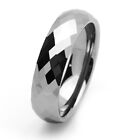 Men's 6mm Tungsten Carbide Band Faceted Domed Shaped Ring / Gift Box Size 6.5