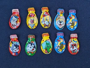 Lot of 10 Vintage Tin Clickers Circus Carnival Farm Animals Lion Horse Pig Duck - Picture 1 of 3