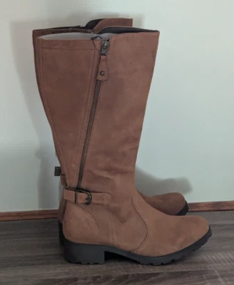 White Mountain Giorgia Boot Tall Brown Women Sz 9.5M Fall Autumn Knee Faux Suede - Image 1 of 4