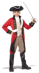British Redcoat Colonial Soldier General Fancy Dress Up Halloween Child Costume - Picture 1 of 8