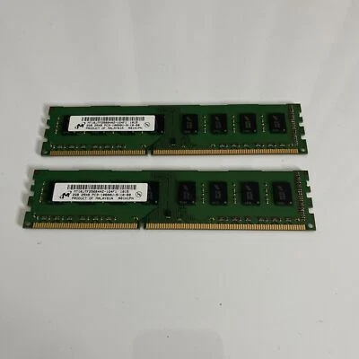 4GB RAM 2x Micron 2GB Modules 2RX8 PC3-10600U-9-10-B0 DDR3-1333MHz - Image 1 of 4