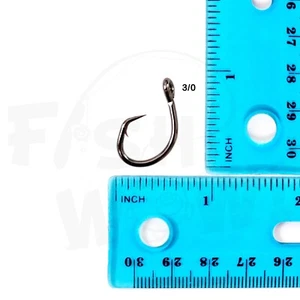 10-200 piezas de pescado ¡WOW! 3/0 Pesca 4x Fuertes Ganchos Circulares Offset Níquel Negro Lote - Imagen 1 de 6