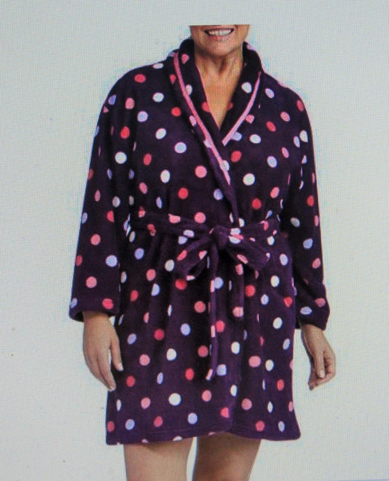 NUEVO bata corta para mujer DF by Dearfoams con ribete de cinta talla L XL Foto 1 de 1