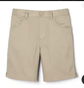 French Toast | Girls Pull On Khaki Uniform Shorts Size 4 Faux Button - Picture 1 of 7