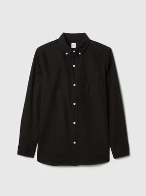 New Gap Kids Boys Oxford Black Shirt 12 Long Sleeve Spread Collar Cotton - Image 1 of 4