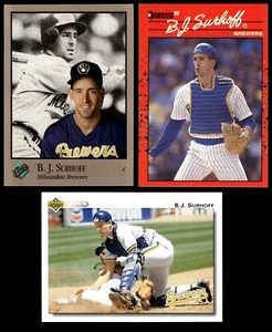3 Card Lot - BJ Surhoff Milwaukee Brewers Baseball Cards Mint Condition - Bild 1 von 9