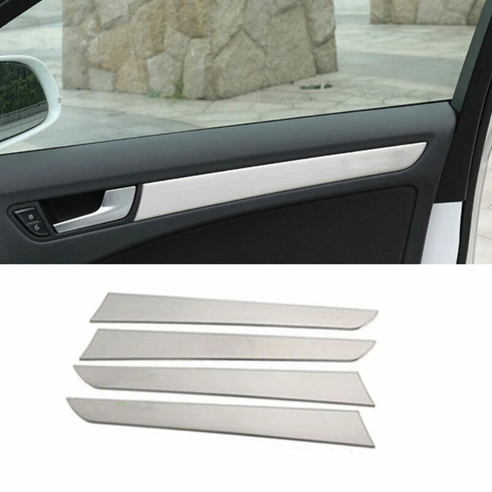 For Audi A4 A5 2009-2016 Silver Titanium Car Inner Door Strip Panel Cover Trim - Image 1 of 4