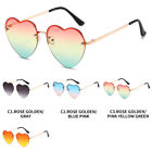 Vintage Heart Shaped Rimless Half Frame Sunglasses Women Love UV400 Ocean Color