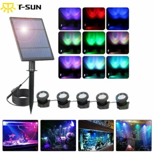 T-SUN Solar Pond Lights 5-in-1 Submersible Pond Light Outdoor Landscape Lamp US - Picture 1 of 11