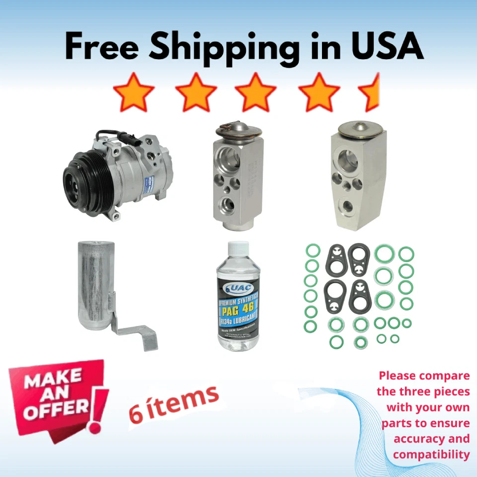 Compresor y válvula aire acondicionado apto para Chrysler Town & Country 2008-2010 Foto 1 de 4